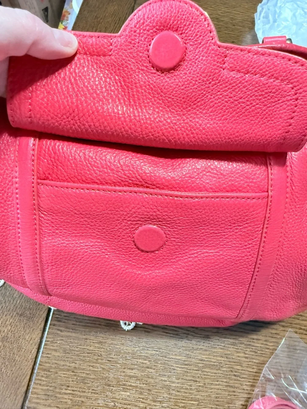 Tory Burch Pink Pebbled Leather Tote with Logo Medallion